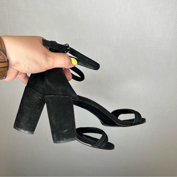 Kenneth Cole New York | 7.5 Black Block Heel Mules Suede Simple Modern - Picture 4 of 7